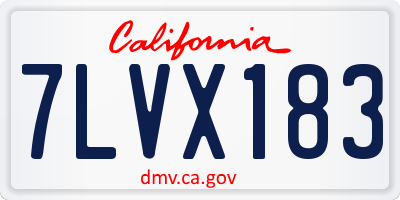 CA license plate 7LVX183