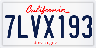 CA license plate 7LVX193