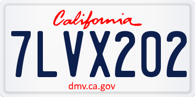 CA license plate 7LVX202
