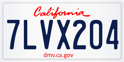 CA license plate 7LVX204