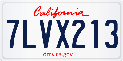 CA license plate 7LVX213
