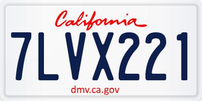 CA license plate 7LVX221