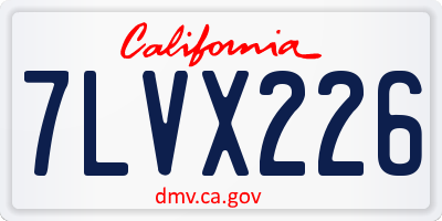 CA license plate 7LVX226