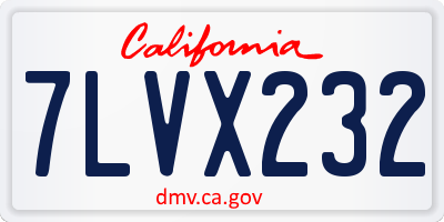 CA license plate 7LVX232