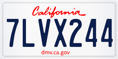 CA license plate 7LVX244