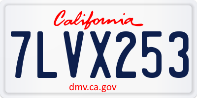 CA license plate 7LVX253