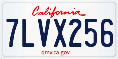 CA license plate 7LVX256