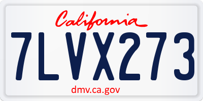 CA license plate 7LVX273