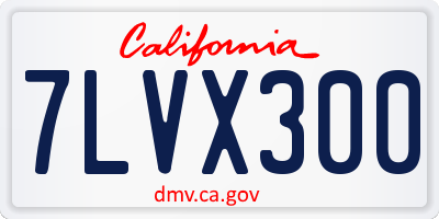 CA license plate 7LVX300