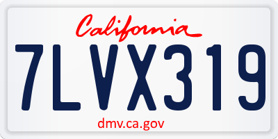 CA license plate 7LVX319