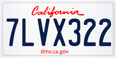 CA license plate 7LVX322