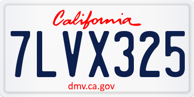 CA license plate 7LVX325