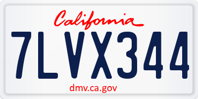 CA license plate 7LVX344