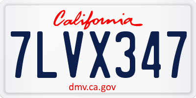 CA license plate 7LVX347