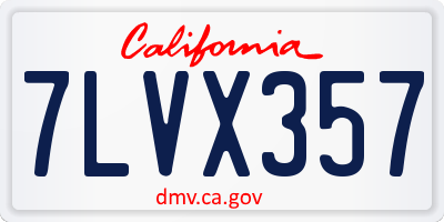 CA license plate 7LVX357