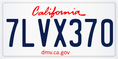 CA license plate 7LVX370