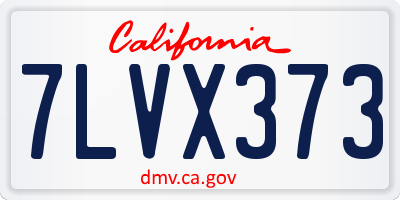CA license plate 7LVX373