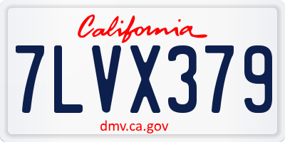 CA license plate 7LVX379