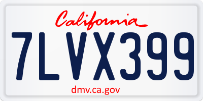CA license plate 7LVX399