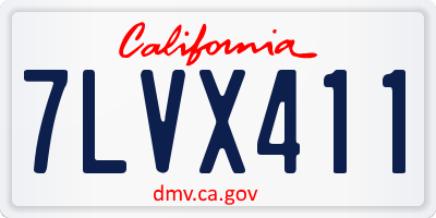 CA license plate 7LVX411