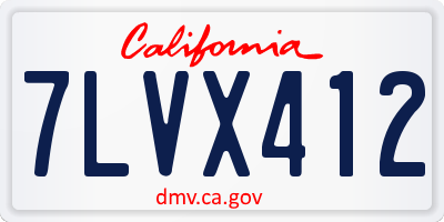 CA license plate 7LVX412