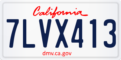 CA license plate 7LVX413