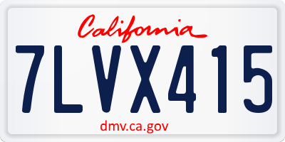 CA license plate 7LVX415