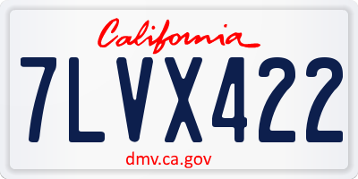 CA license plate 7LVX422