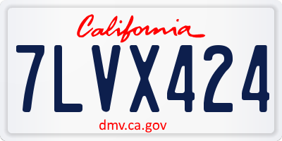 CA license plate 7LVX424