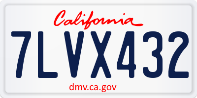 CA license plate 7LVX432