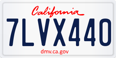 CA license plate 7LVX440