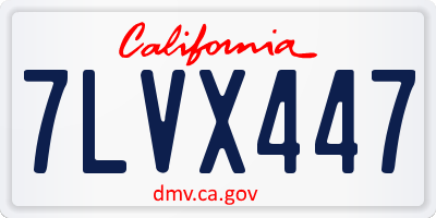 CA license plate 7LVX447