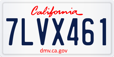 CA license plate 7LVX461