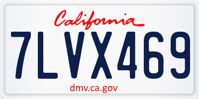 CA license plate 7LVX469