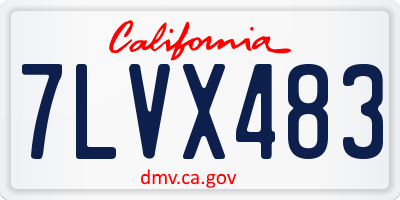 CA license plate 7LVX483
