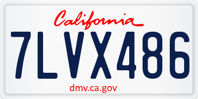 CA license plate 7LVX486