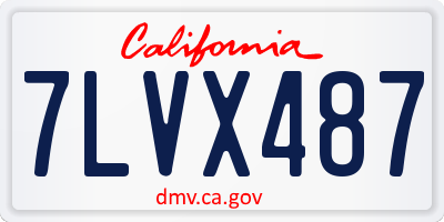 CA license plate 7LVX487