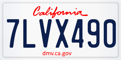 CA license plate 7LVX490
