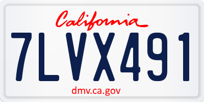 CA license plate 7LVX491