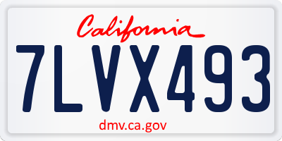 CA license plate 7LVX493