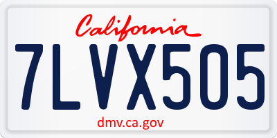 CA license plate 7LVX505
