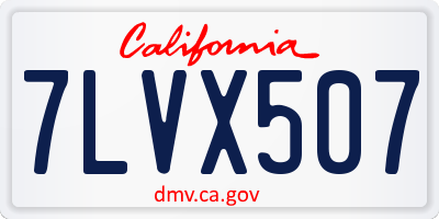CA license plate 7LVX507