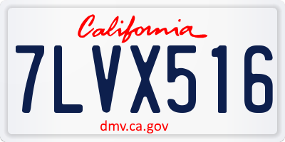 CA license plate 7LVX516
