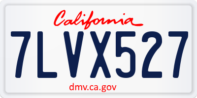 CA license plate 7LVX527