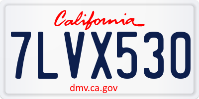 CA license plate 7LVX530