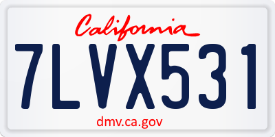 CA license plate 7LVX531