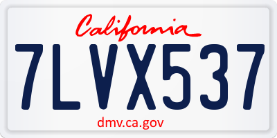 CA license plate 7LVX537