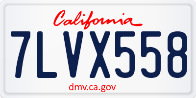CA license plate 7LVX558