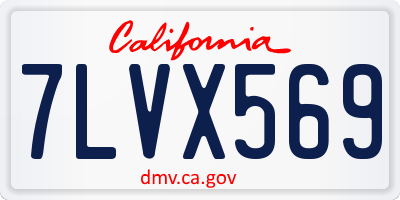 CA license plate 7LVX569