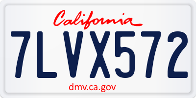 CA license plate 7LVX572